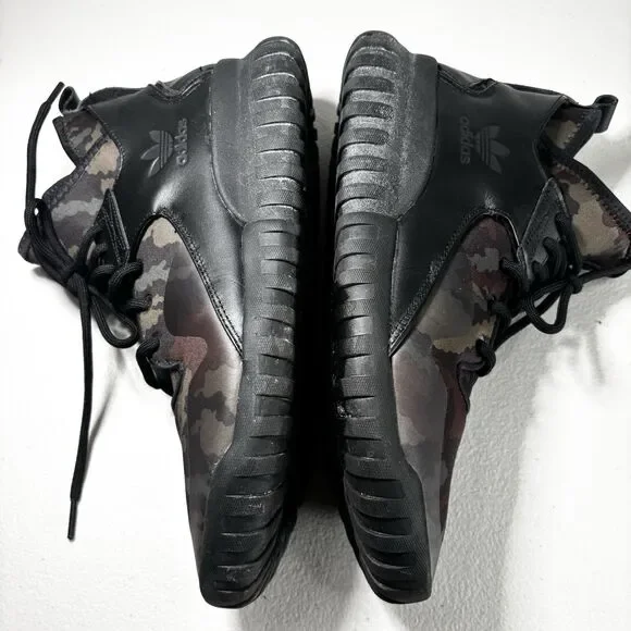 Adidas Tubular X Camo Men's Shoes B25700 Camo Black/Dark Brown/Oak - Size 10 - Picture 5 of 13